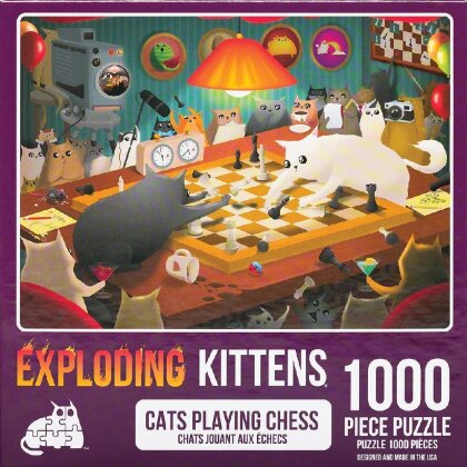 Exploding Kittens Puzzle Cats Playing Chess