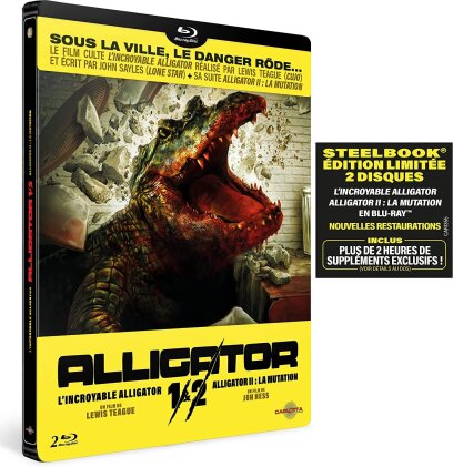 Alligator 1 & 2 - L'incroyable Alligator (1980) / Alligator 2 : La Mutation (1991) (Limited Edition, Steelbook, 2 Blu-rays)