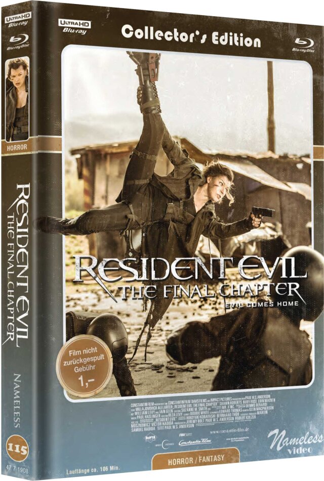 Resident Evil 6 - The Final Chapter (2016) Cover C, Édition Collector, Édition Limitée, Mediabook, 4K Ultra HD + Blu-ray