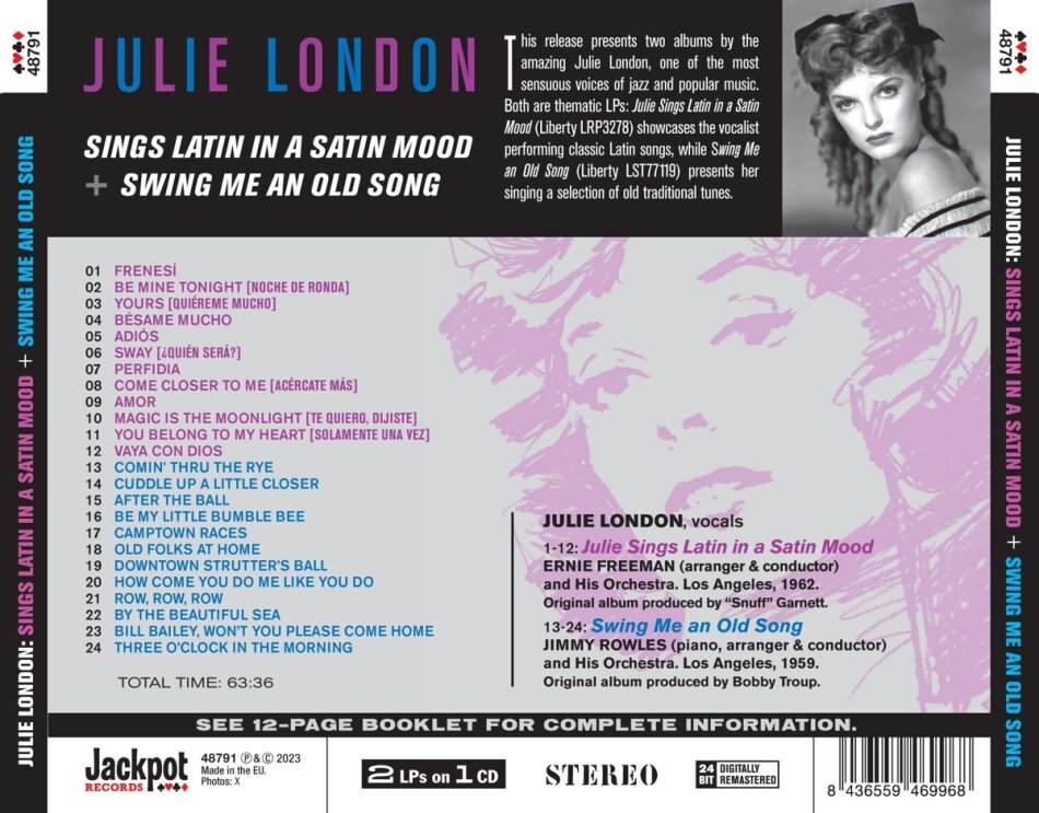 Julie London - Sings Latin In A Satin Mood/ Swing Me An Old Song 2023 Reissue