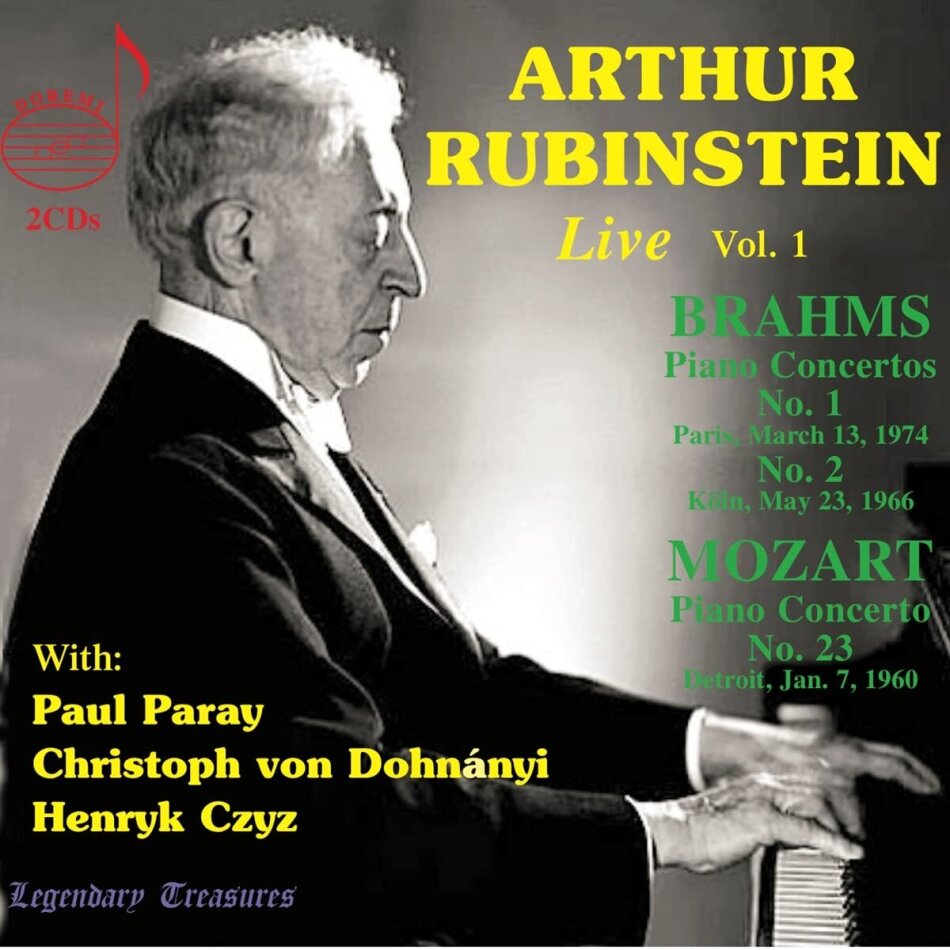 Johannes Brahms (1833-1897), Wolfgang Amadeus Mozart (1756-1791), Frédéric Chopin (1810-1849) & Arthur Rubinstein - Arthur Rubinstein Live, Vol. 1 2 CD