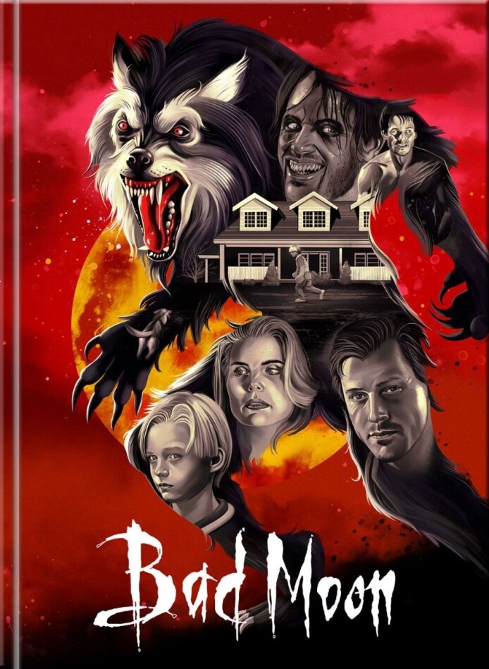 Bad Moon (1996) Cover D, Director's Cut, Version Cinéma, Édition Limitée, Mediabook, Uncut, Blu-ray + DVD