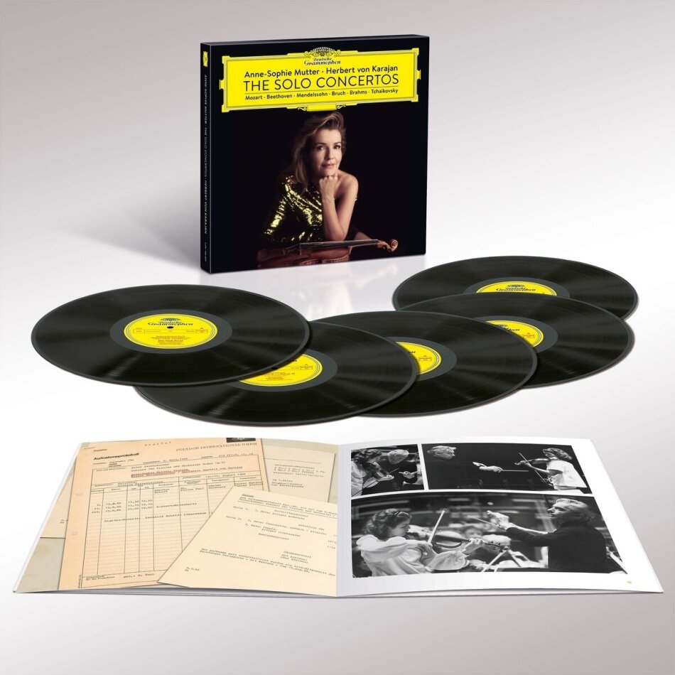 Herbert von Karajan, Wolfgang Amadeus Mozart (1756-1791), Ludwig van Beethoven (1770-1827), Felix Mendelssohn-Bartholdy (1809-1847), … - Solo Concertos 5 LP