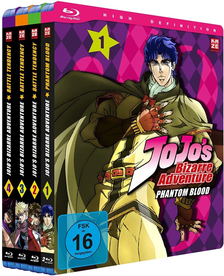 Jojo's Bizarre Adventure - Season 1 - Part 1: Phantom Blood / Part 2: Battle Tendency Complete edition, 4 Blu-rays