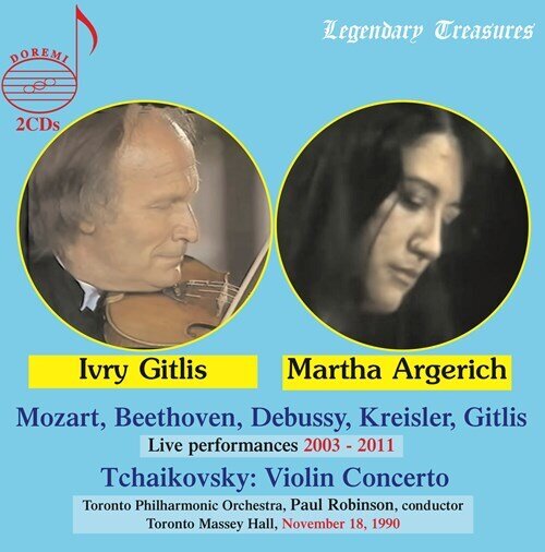 Wolfgang Amadeus Mozart (1756-1791), Ludwig van Beethoven (1770-1827), Claude Debussy (1862-1918), Fritz Kreisler (1875-1962), … - Argerich & Gitlis Live 2 CDs