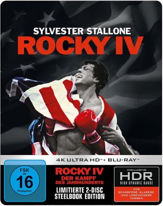 Rocky 4 - Der Kampf des Jahrhunderts (1985) (Director's Cut, Kinoversion, Limited Edition, Steelbook, 4K Ultra HD + Blu-ray)