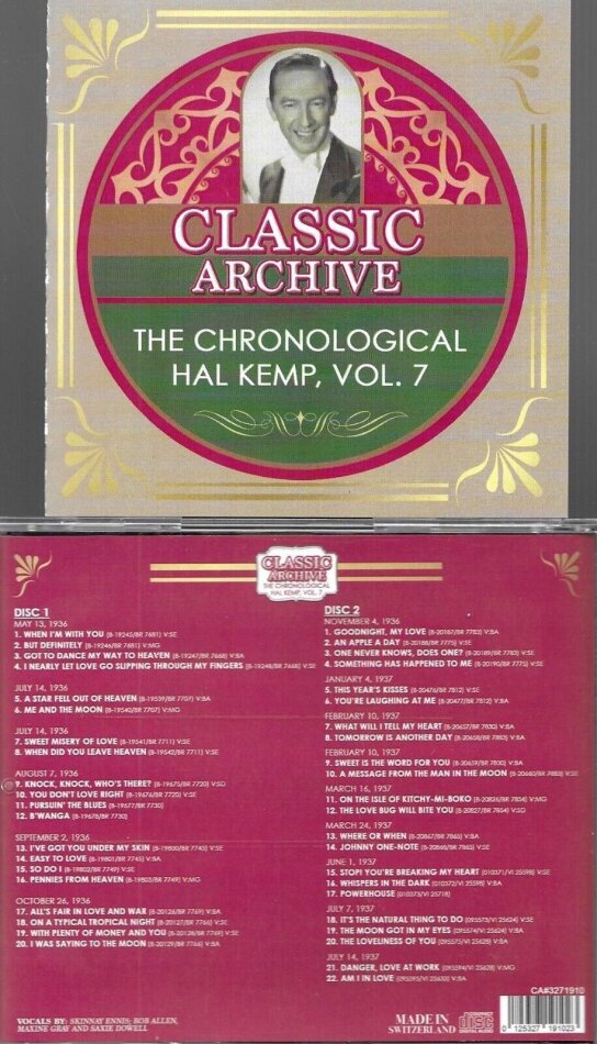 Hal Kemp & His Orchestra - Chronological Hal Kemp Vol 7 - 1936-1937 2 CDs