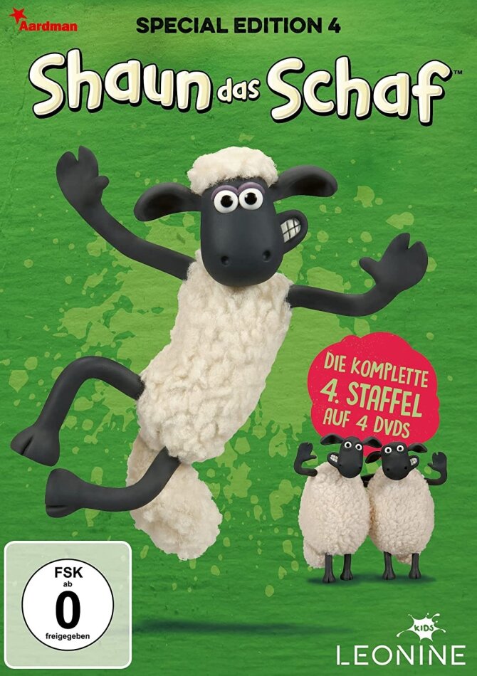 Shaun das Schaf - Staffel 4 New Edition, Special Edition, 4 DVDs