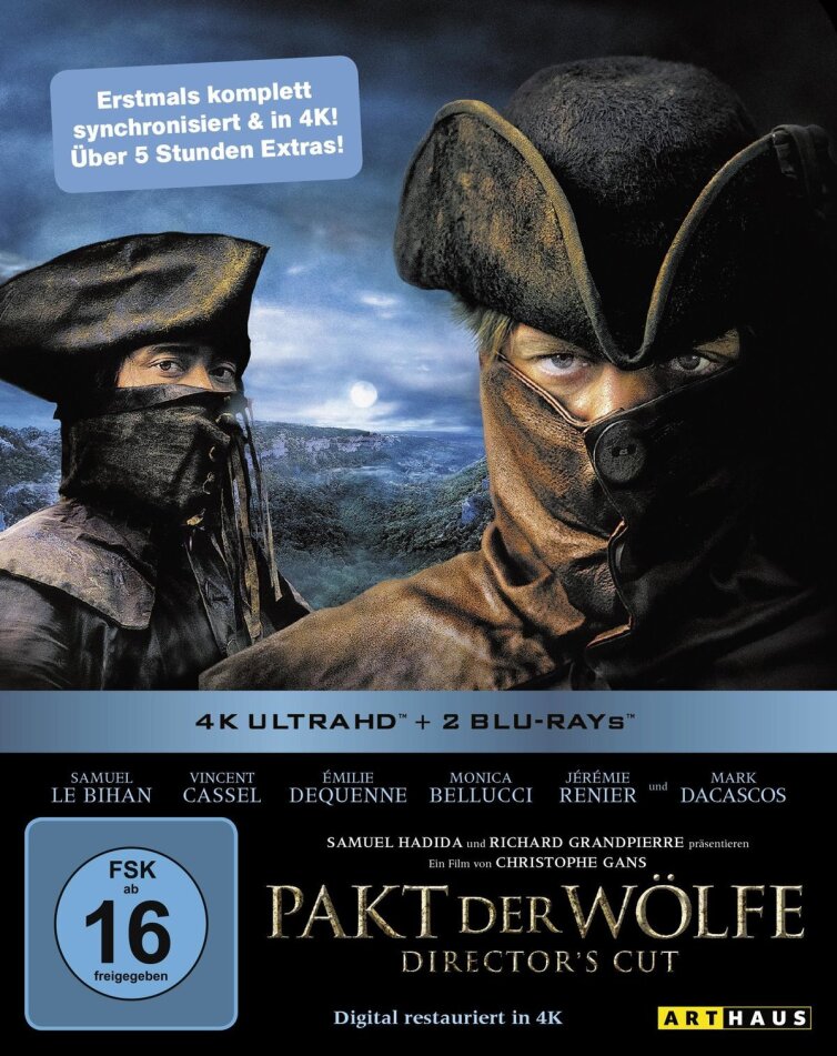 Pakt der Wölfe (2001) Arthaus, Director's Cut, Édition Limitée, Version Restaurée, Steelbook, 4K Ultra HD + 2 Blu-ray