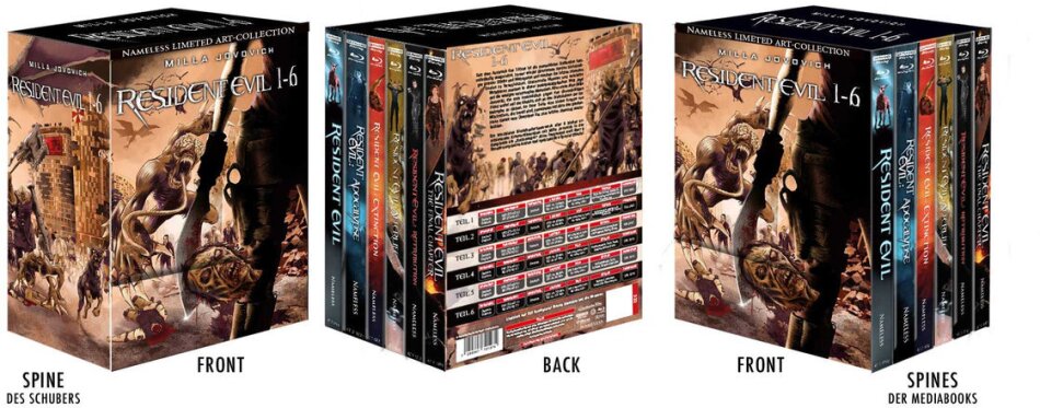 Resident Evil 1-6 Limited Edition, Mediabook, 6 4K Ultra HDs + 6 Blu-rays
