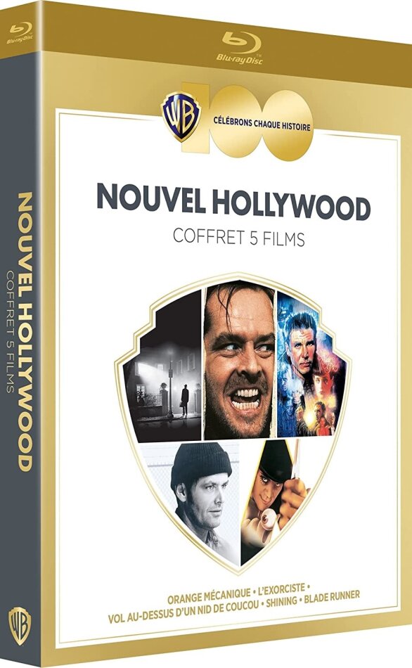 Nouvel Hollywood - Orange mécanique / L'exorciste / Vol au-dessus d'un nid de coucou / Shining / Blade Runner 100 ans Warner Bros., 5 Blu-ray