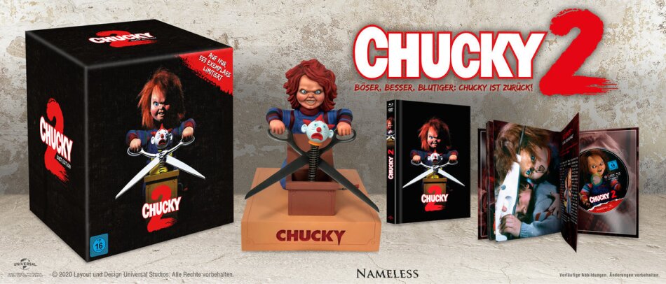 Chucky 2 (1990) mit Büste, Limited Edition, Mediabook, Blu-ray + DVD
