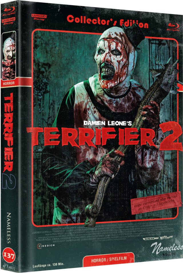 Terrifier 2 (2022) Cover F, Collector's Edition, Limited Edition, Mediabook, Uncut, 4K Ultra HD + Blu-ray
