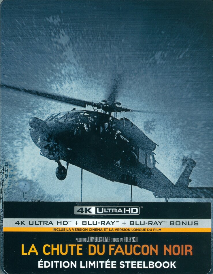 La chute du faucon noir (2001) Version Cinéma, Édition Limitée, Version Longue, Steelbook, 4K Ultra HD + 2 Blu-ray