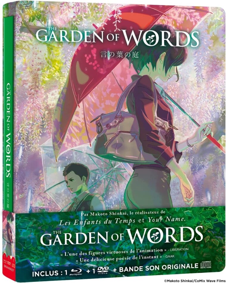 The Garden of Words (2013) Limited Edition, Steelbook, Blu-ray + DVD + CD