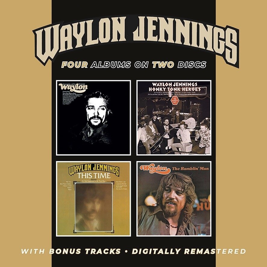 Waylon Jennings - Lonesome, On’ry & Mean/Honky Tonk Heroes/This Time/The Ramblin’ Man plus bonus tracks 2 CDs