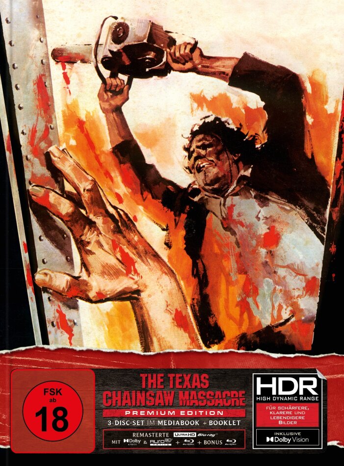 The Texas Chainsaw Massacre (1974) Französisches Cover, Cover A, Limited Edition, Mediabook, 4K Ultra HD + 2 Blu-rays