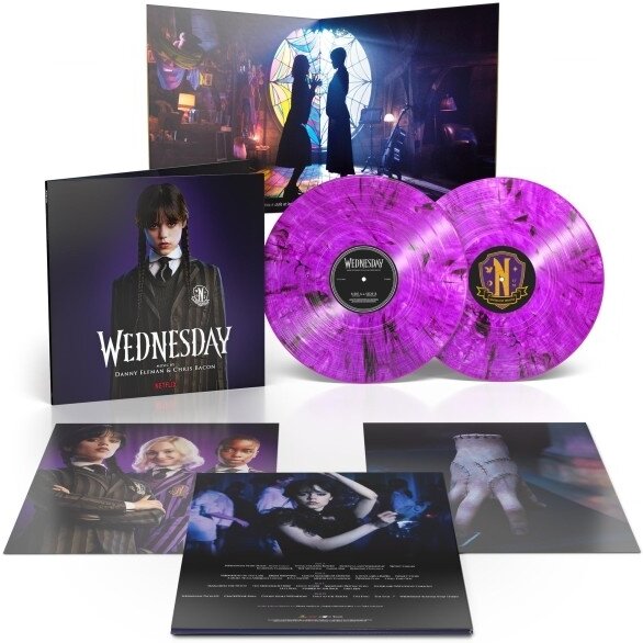 Danny Elfman & Chris Bacon - Wednesday - OST Purple Goth with Smokey Shadow, 2 LP