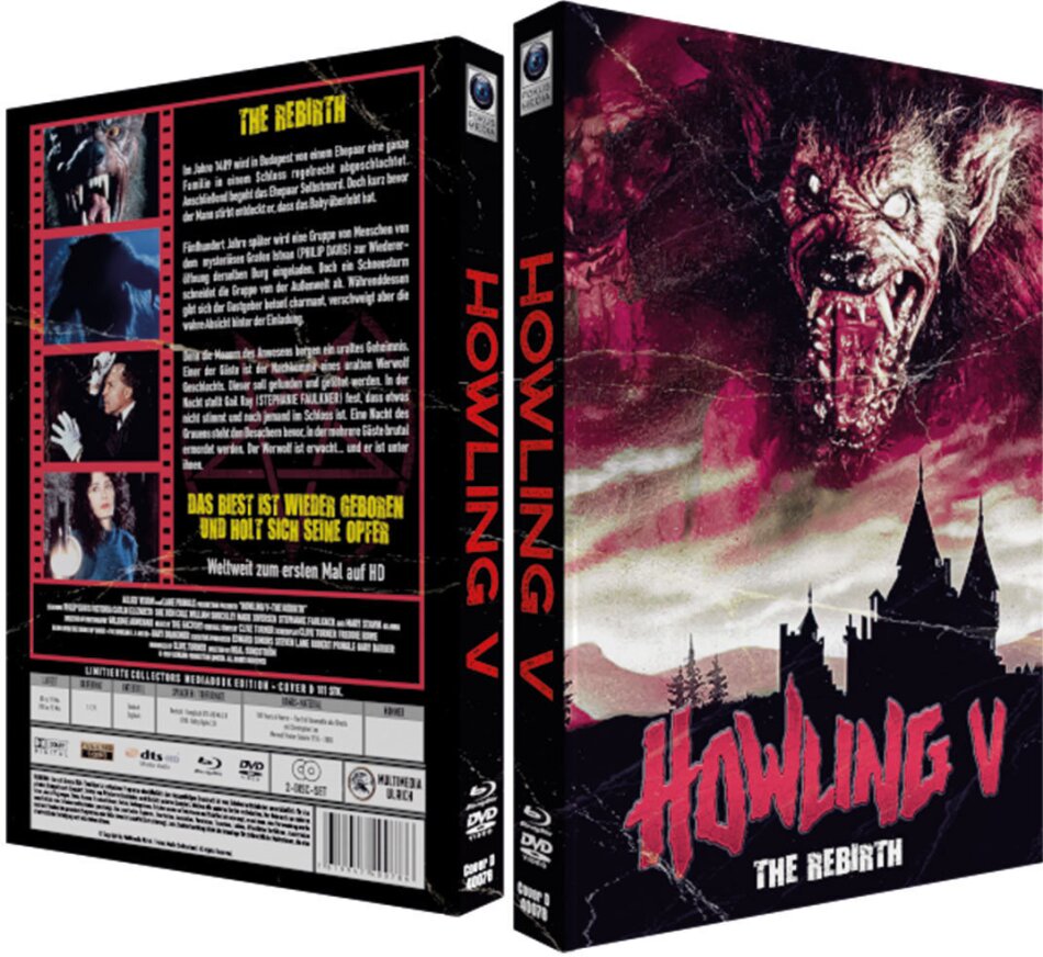 Howling 5: The Rebirth (1989) Cover D, Limited Edition, Mediabook, Blu-ray + DVD
