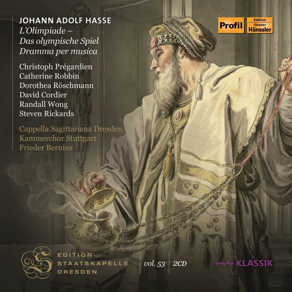 Johann Adolf Hasse (1699-1783), Christoph Prégardien, Cappella Sagittariana Dresden, Kammerchor Stuttagrt & Frieder Bernius - L'Olimpiade - Das olympische Spiel 2 CDs
