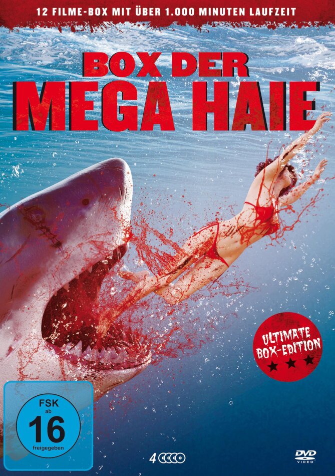 Box der Mega Haie - 12 Filme-Box Ultimate Edition, 4 DVDs