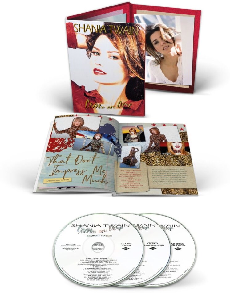 Shania Twain - Come On Over 2023 Reissue, CD Hardcover Book, Deluxe Edition, Diamond Edition, 3 CDs