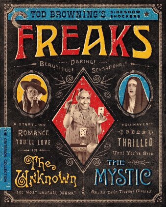 Tod Browning's Sideshow Shockers - Freaks (1932) / The Unknown (1927) / The Mystic (1925) (n/b, Criterion Collection, 2 Blu-ray)