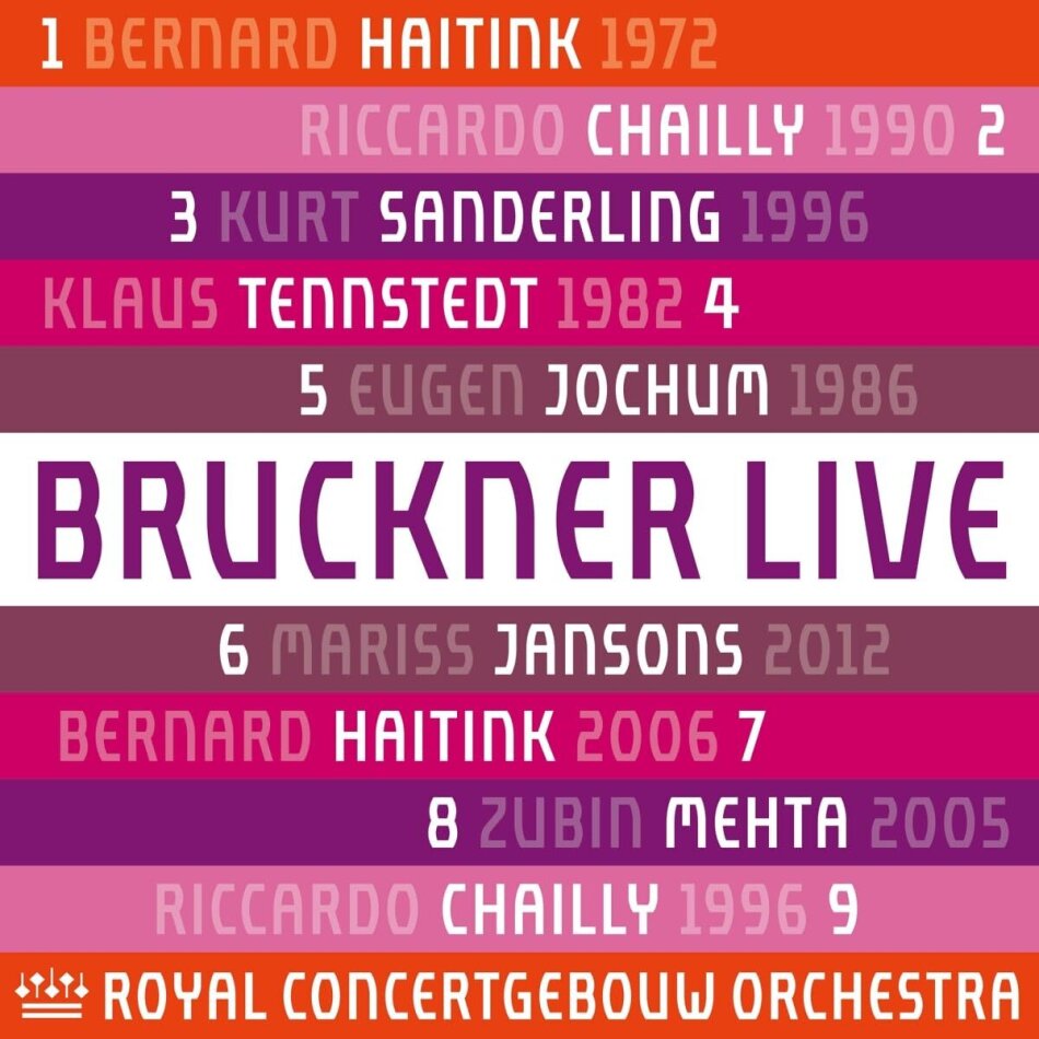 Anton Bruckner (1824-1896), Bernard Haitink, Riccardo Chailly, Kurt Sanderling, … - Sinfonien 1-9 (Live Recordings) - Bruckner Live 9 CDs