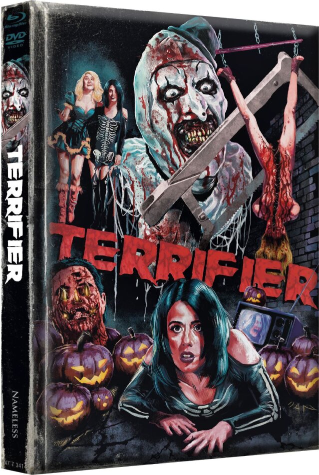 Terrifier (2016) Wattiert, Cover K, Edizione Limitata, Mediabook, Uncut, Blu-ray + DVD