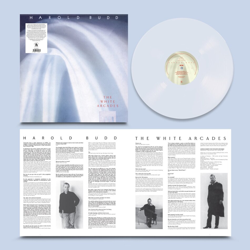 Harold Budd - White Arcades 2023 Reissue, Transparent Vinyl, LP