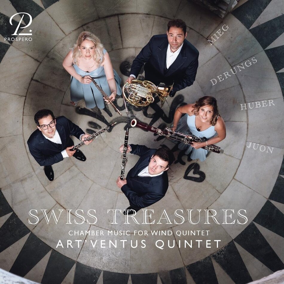 Art'Ventus Quintet, Peter Mieg (1906-1990), Paul Huber (1918-2001), Paul Juon (1872-1940) & Gion Antoni Derungs (1935-2012) - Swiss Treasures - (Alle Stücke sind Weltersteinspielungen.)