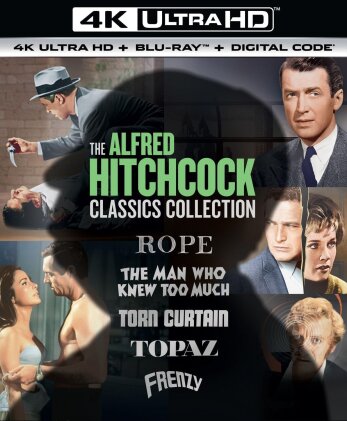 The Alfred Hitchcock Classics Collection - Rope (1948) / The Man Who Knew Too Much (1956) / Torn Curtain (1966) / Topaz (1969) / Frenzy (1972) (5 4K Ultra HDs + 5 Blu-rays)