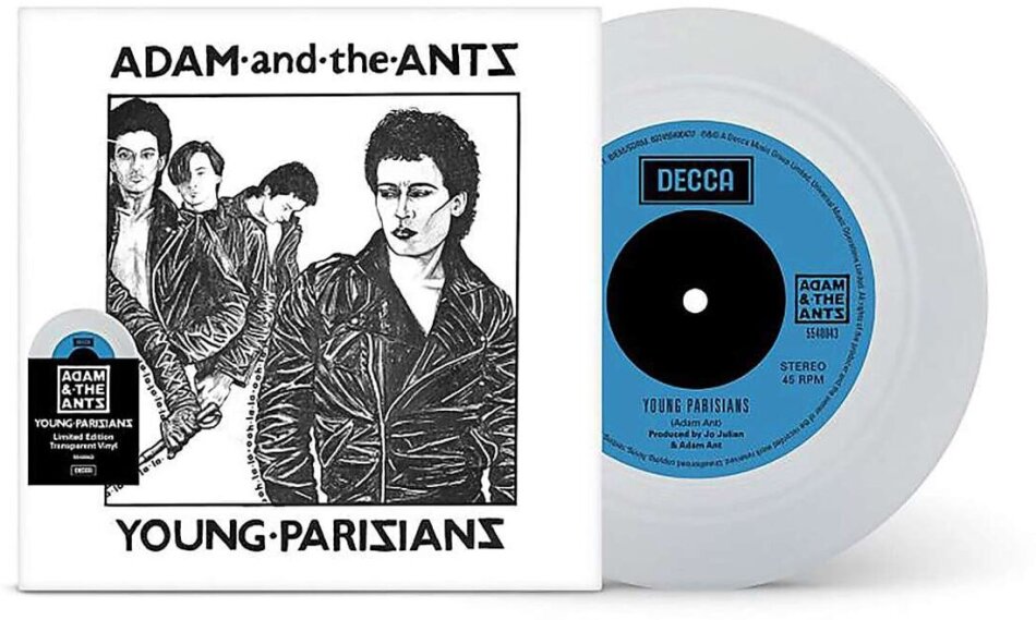 Adam & The Ants - Young Parisians/Lady Limited Edition, Transparent Vinyl, 7" Single