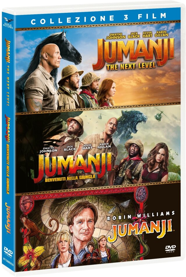 Jumanji - Collezione 3 Film - Jumanji 2 - The Next Level (2019) / Jumanji - Benvenuti nella giungla (2017) / Jumanji (1995) 3 DVD