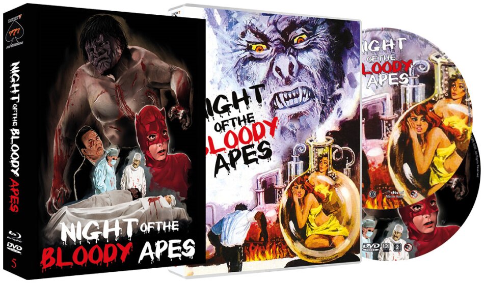 Night of the Bloody Apes (1969) + Poster, Bierfilz, Scanavo Box, Lucky 7 Art Collection, Limited Collector's Edition, Blu-ray + DVD