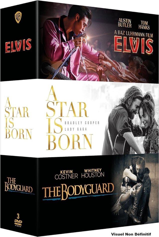 Elvis (2022) / A Star is Born (2018) / The Bodyguard (1992) 3 DVD