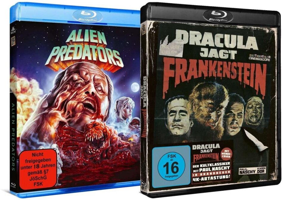 Alien Predators (1986) / Dracula jagt Frankenstein (1970) Horror Bundle, Édition Limitée, Uncut, 2 Blu-ray