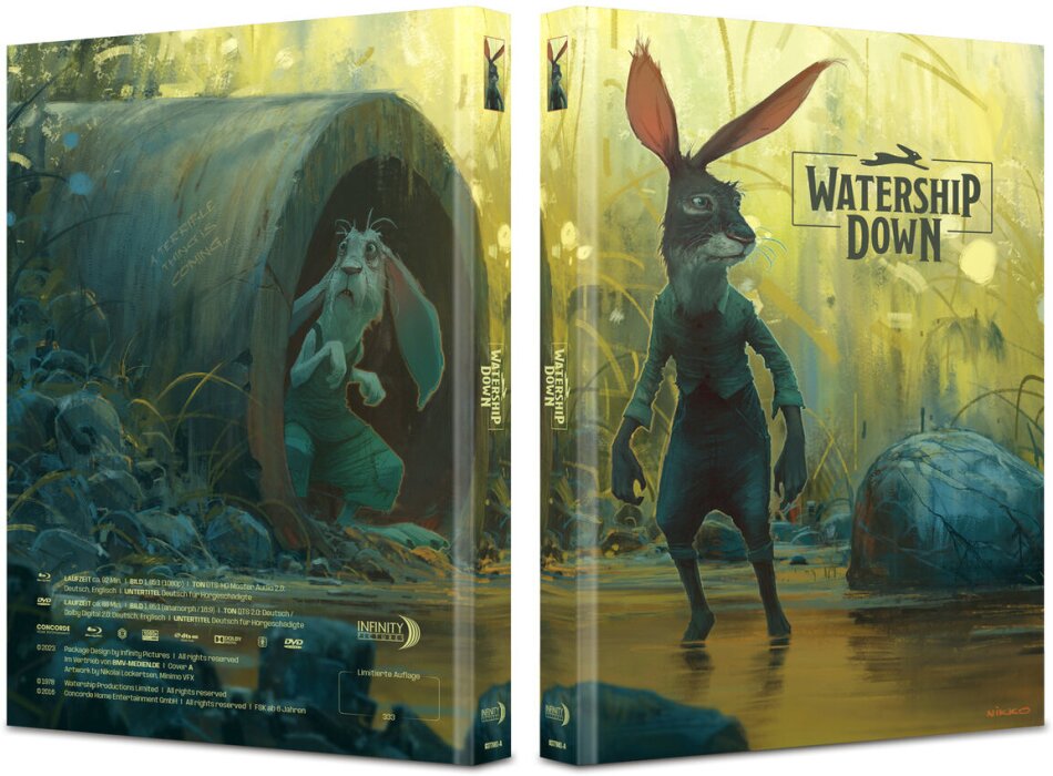 Watership Down (1978) Cover A, Édition Limitée, Mediabook, Blu-ray + DVD
