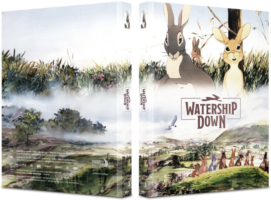 Watership Down (1978) Cover C, Édition Limitée, Mediabook, Blu-ray + DVD