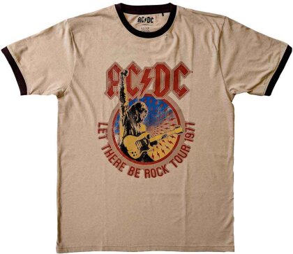 AC/DC Unisex Ringer T-Shirt - Let There Be Rock Tour '77