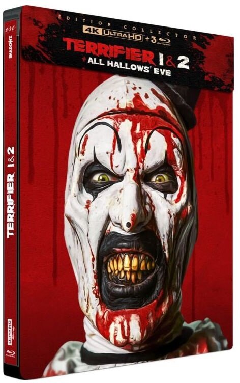 Terrifier 1 & 2 + All Hallow's Even Édition Collector Limitée, Steelbook, 3 Blu-ray + 4K Ultra HD