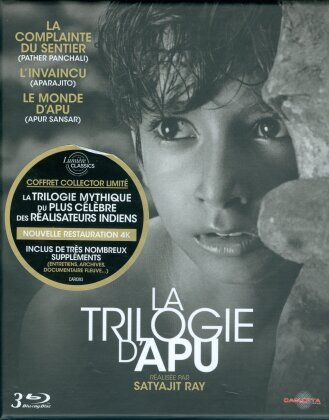 La Trilogie d'Apu - La complainte du sentier (1955) / L’Invaincu (1956) / Le monde d’Apu (1959) (Schuber, Digipack, Lumière Classics, s/w, Limited Collector's Edition, Restaurierte Fassung, 3 Blu-rays)