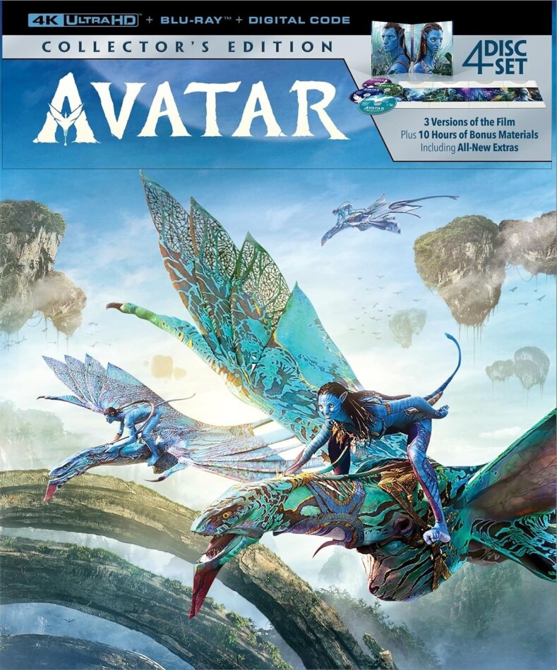 Avatar (2009) Slipcase, Digipack, Extended Collector's Edition, Cinema Version, Special Edition, 4K Ultra HD + 3 Blu-rays