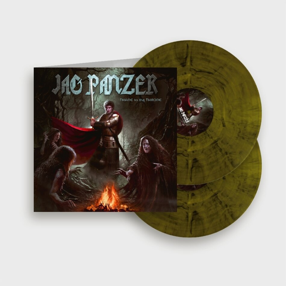 Jag Panzer - Thane To The Throne 2024 Reissue, Limited Edition, Yellow/Black Marbled Vinyl, 2 LPs