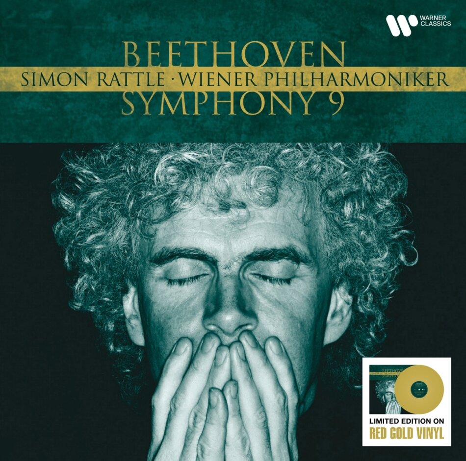 Ludwig van Beethoven (1770-1827), Sir Simon Rattle & Wiener Philharmoniker - Symphony No. 9 Limited Edition, Red-gold Vinyl, 2 LPs