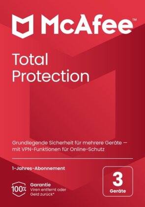 McAfee Total Protection, 3-Ger&auml;te, 1-Jahr - Windows/Mac/Android/iOS (Code in a Box)