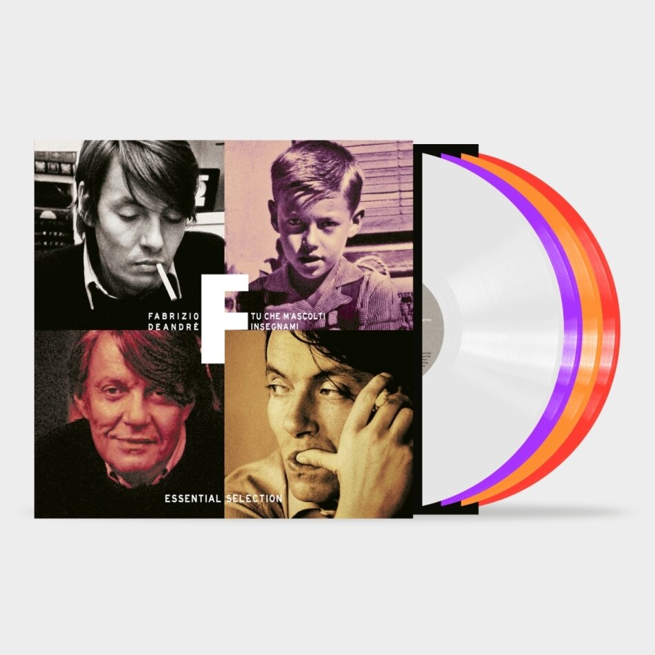 Fabrizio De André - Tu Che M'ascolti Insegnami 2024 Reissue, 192 Khz, White/Purple/Orange/Red Vinyl, 4 LPs