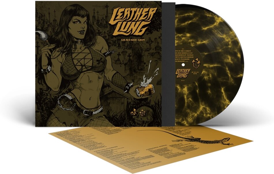 Leather Lung - Graveside Grin Limited Edition, Black/Yellow Marbled Vinyl, LP