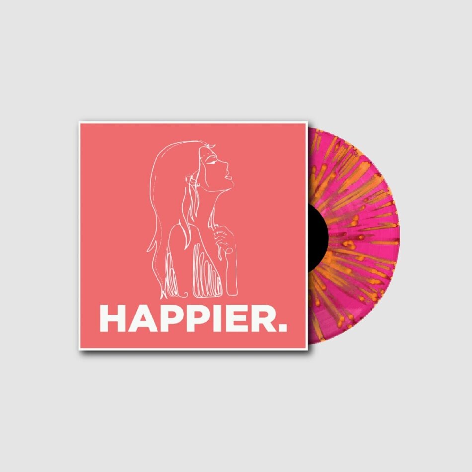 As December Falls - Happier. RSD 2024, Limited Edition, Orange-Splatter-Pink-Vinyl, LP