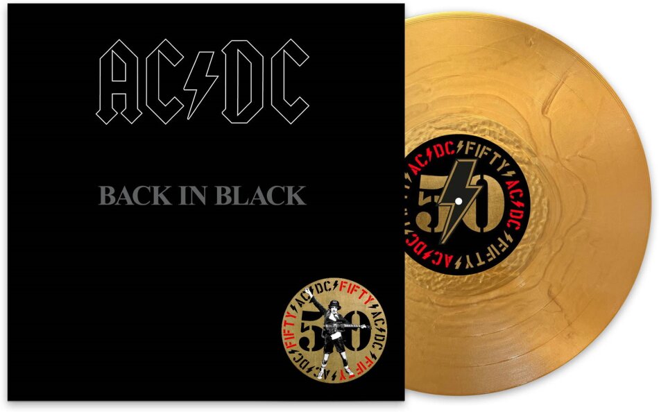 AC/DC - Back In Black 2024 Reissue, 50 Years Of Rock And Roll, Sony, Gold Nugget Vinyl, LP